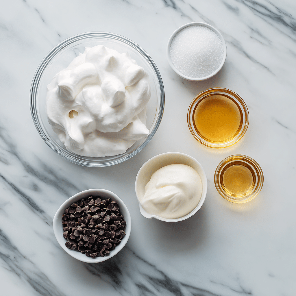 Ghost Meringue Ingredients Flat Lay