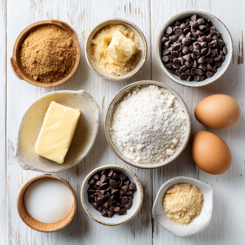 Ingredients for Soft & Chewy Gluten Free Chocolate Chip Cookies