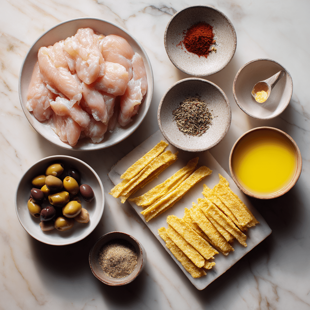 Ingredients for making mummy chicken tenders