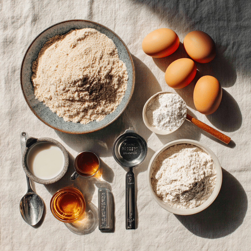 Ingredients for gluten free buckwheat pancake recipes