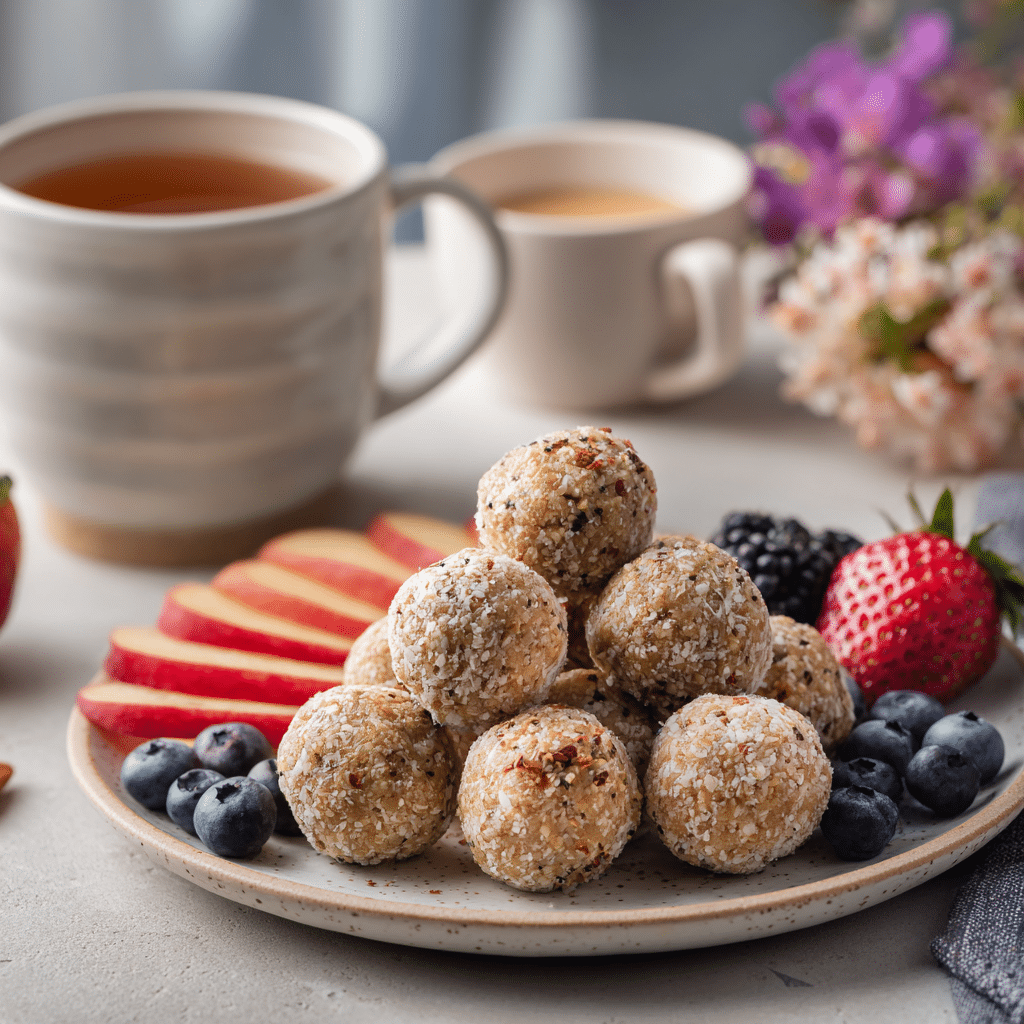 Serving No Bake Peanut Butter Energy Balls Gluten Free