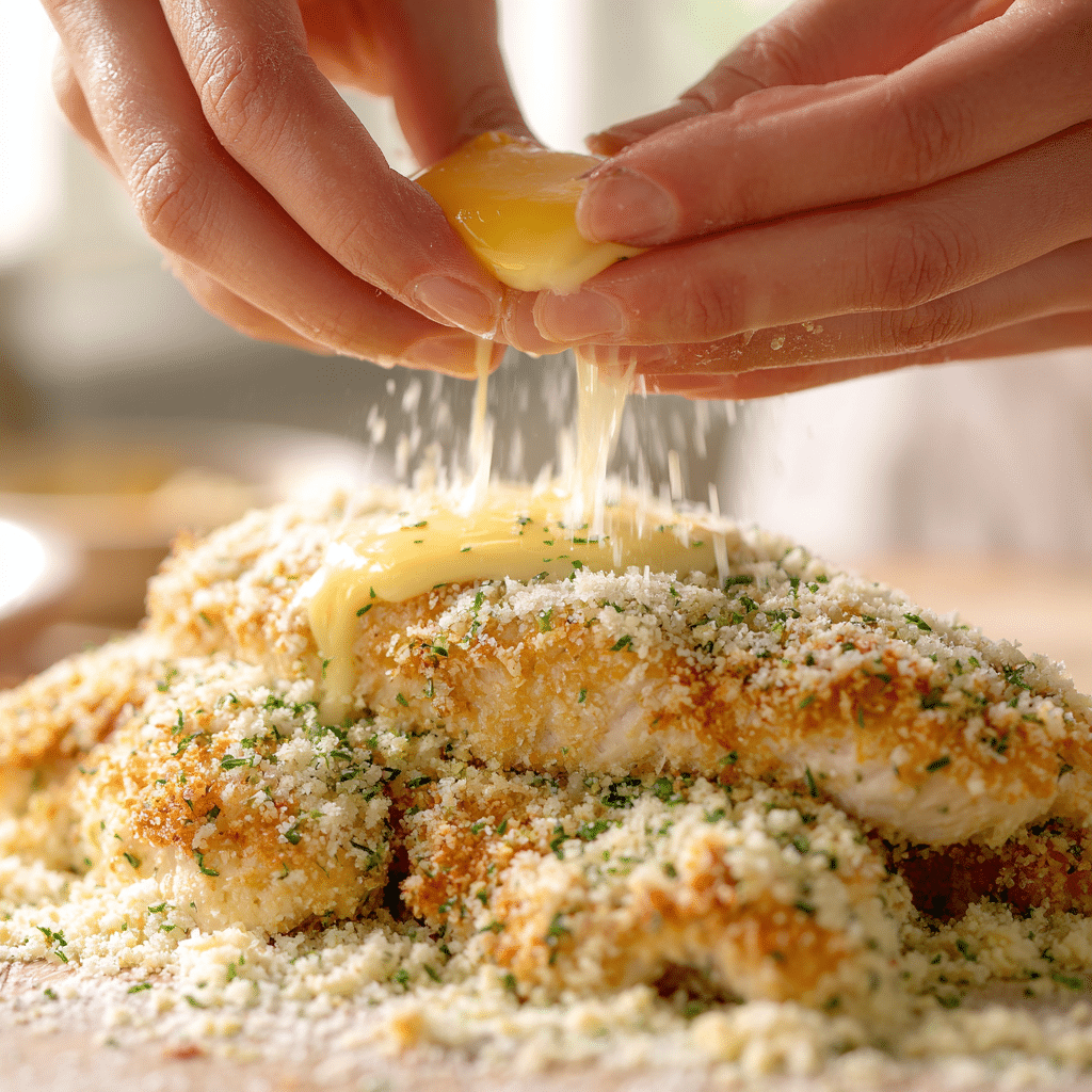 Coating chicken with parmesan gluten-free crust