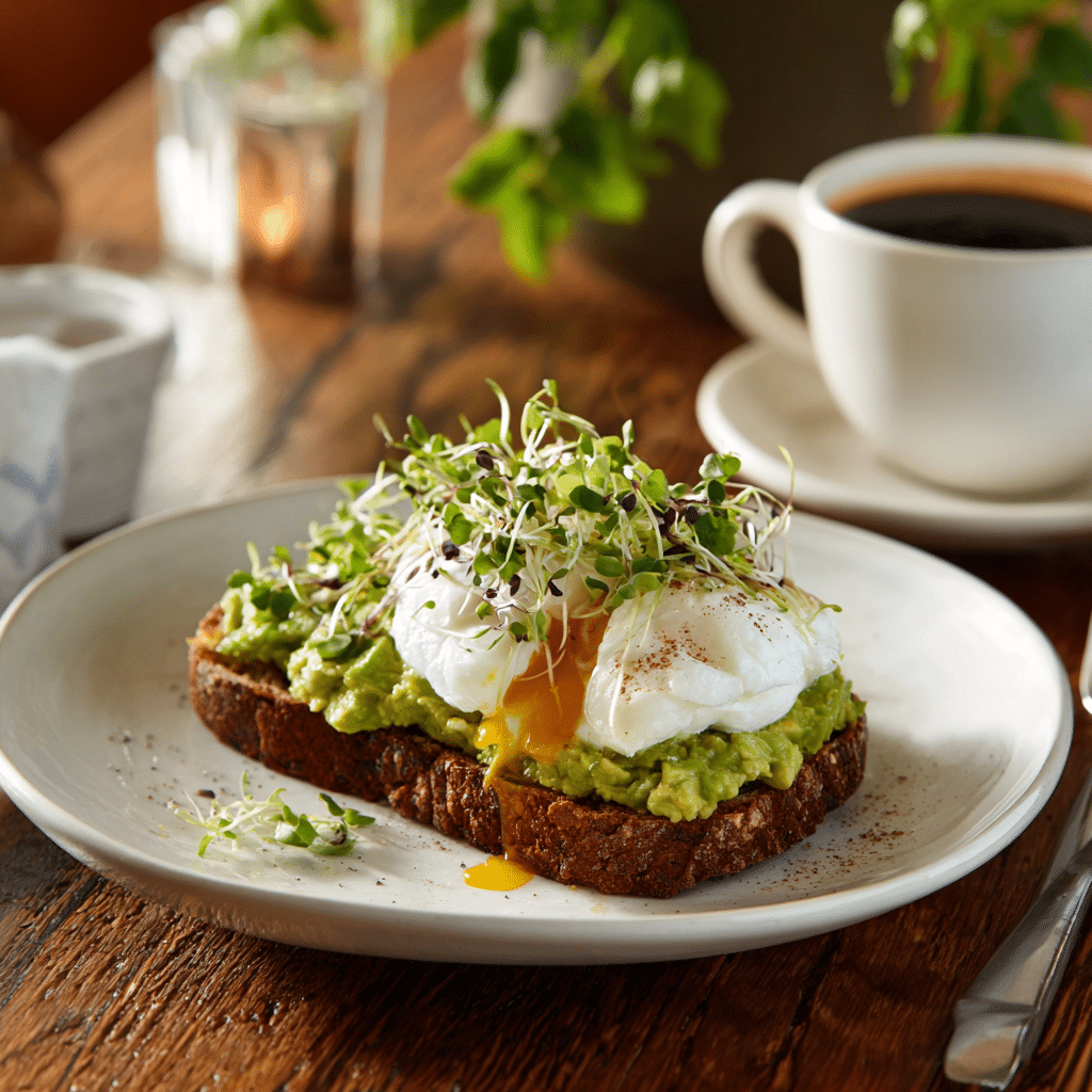 10-minute gluten-free avocado toast served with egg