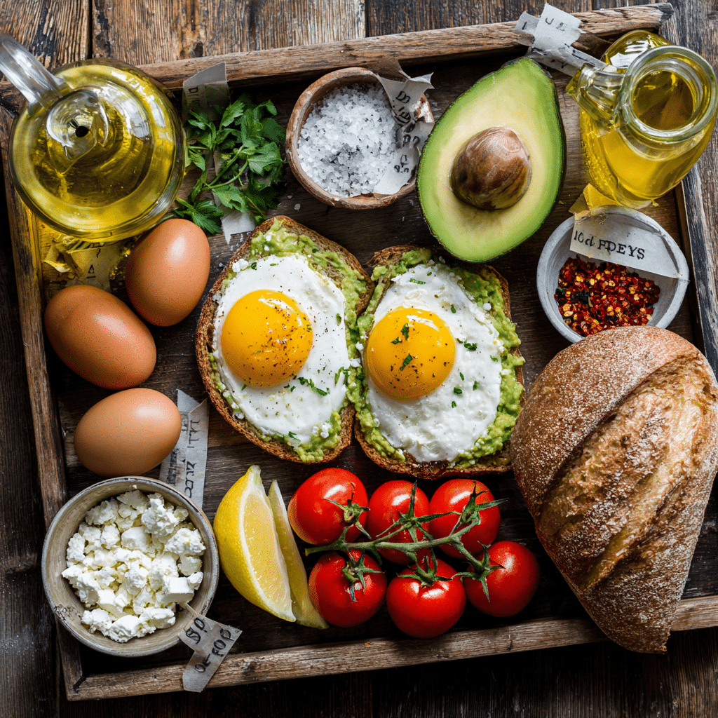 Ingredients for 10-minute gluten-free avocado toast variations