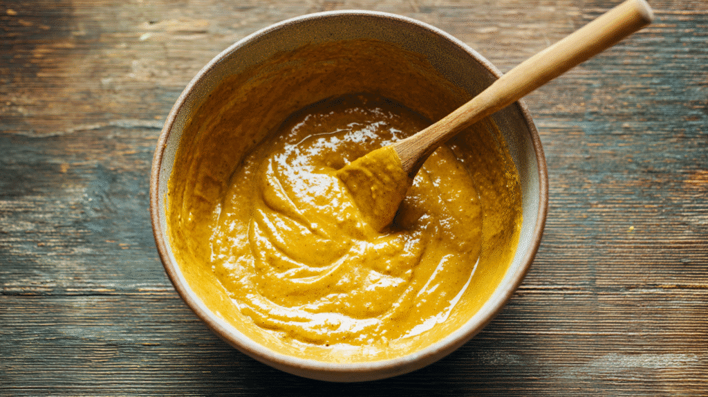 Gluten-free pumpkin fritter batter in bowl