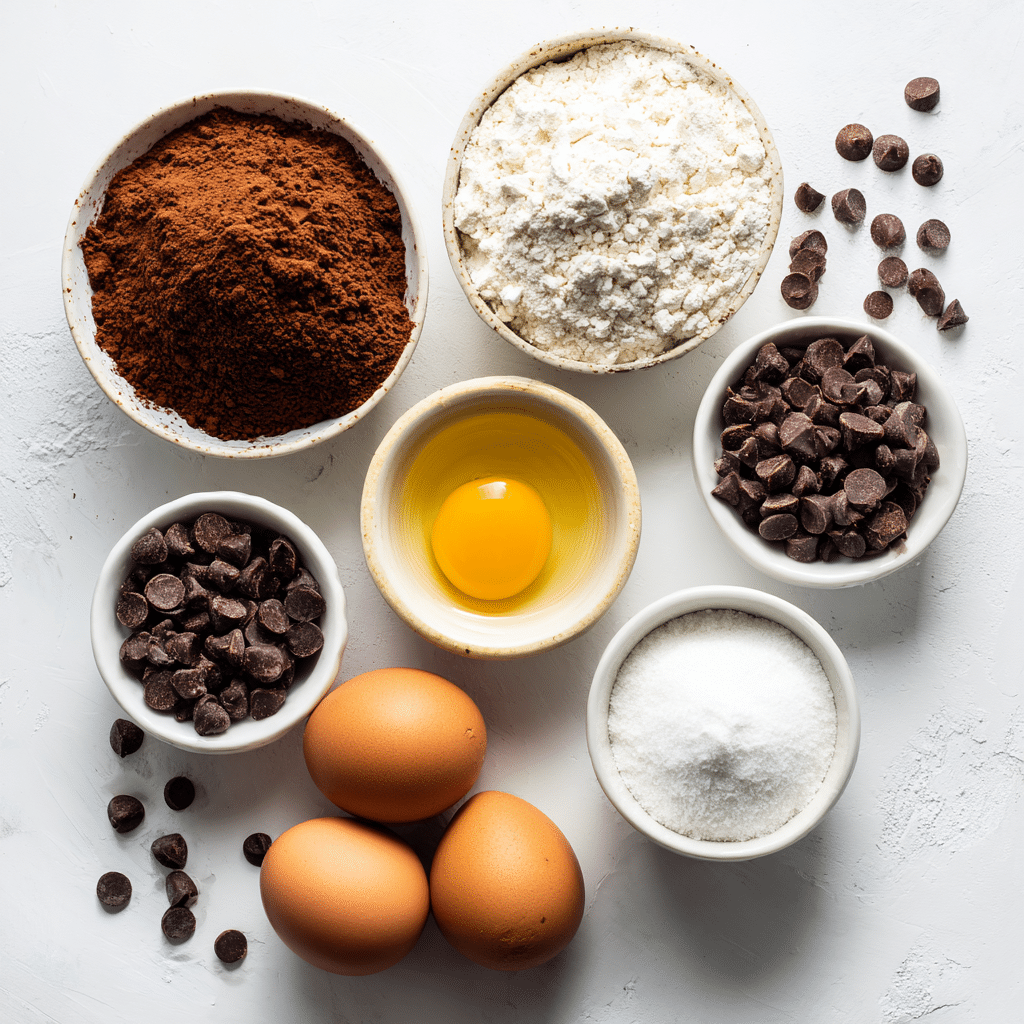 Ingredients for Gluten Free Fudge Brownies (DF Option)