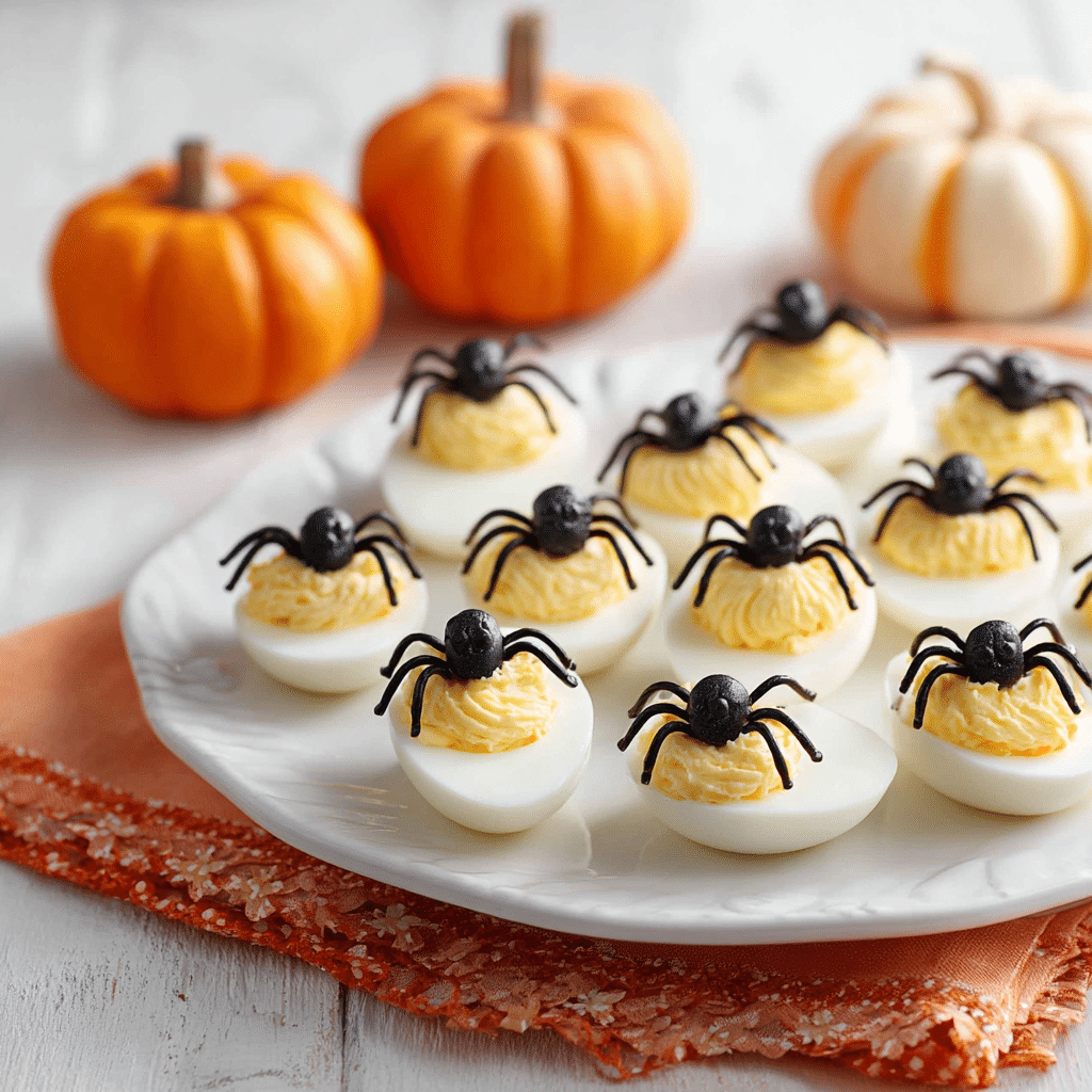 Spooky Deviled Egg Spiders are my go-to Halloween appetizer for good reason: they’re fast, festive, and a total crowd-pleaser. My story with these little bites started after moving from Tuscany to the U.S., where I first discovered how fun seasonal recipes could be. In Italy, antipasti like hard-boiled eggs were always served simply, with olive oil or anchovy paste. But here? You turn them into spiders! As a chef trained in classic Italian cuisine, I never imagined I'd be crafting eggs into creepy-crawly shapes. But once I discovered my gluten intolerance, I had to rethink everything—including party food. These eggs became my saving grace: protein-packed, gluten-free, and customizable. Plus, kids love them. Let’s dive into how to make Spooky Deviled Egg Spiders—the cutest (and creepiest) Halloween snack that fits right in on a gluten-free table. Ingredients for Spooky Deviled Egg Spiders These ingredients are simple, and most of them you probably already have in your kitchen. 6 large eggs 3 tablespoons mayonnaise 1 teaspoon yellow mustard 1/2 teaspoon white vinegar or lemon juice Salt and pepper, to taste 12 black olives, pitted Paprika for garnish (optional) Bonus tip: For a high-protein twist, swap the mayo for mashed avocado or Greek yogurt. These ingredients keep this dish clean and allergy-friendly, much like my gluten-free zucchini bread —another fan favorite on cozy fall weekends. How to Make Spooky Deviled Egg Spiders (Step-by-Step) Step 1: Boil the Eggs Place eggs in a pot and cover with water. Bring to a boil over medium heat, then turn off heat, cover, and let sit for 10–12 minutes. Transfer to an ice bath and cool completely before peeling. Step 2: Slice and Mix Cut each egg in half lengthwise. Scoop the yolks into a bowl and mash them with mayonnaise, mustard, vinegar, salt, and pepper. Mix until smooth and creamy. Step 3: Fill the Eggs Spoon or pipe the yolk mixture back into the egg white halves. For a clean presentation, use a piping bag or a sandwich bag with the corner snipped off. Step 4: Make the Spiders Slice olives in half lengthwise. Use one half per egg for the spider body. Cut the other half into thin strips to form six legs—three per side. Step 5: Garnish & Serve Lightly sprinkle paprika over the top (optional) and arrange the spiders on a bright serving tray. Just like my no-fail gluten-free brownies , these eggs are a foolproof party addition that even beginner cooks can pull off confidently. Tips for the Best Spooky Deviled Egg Spiders Don’t overcook your eggs: Use an ice bath immediately after boiling to prevent the yolks from turning gray. Use a piping bag: Makes the filling look clean and professional. Chill before serving: A short rest in the fridge helps the flavors come together. Use tweezers or toothpicks: For precise olive leg placement. Need a quick dessert to balance the savory? Try my gluten-free cheesecake bites —they’re just as easy and holiday-perfect. Creative Variations Want to give this Halloween snack your personal spin? Here are a few fun takes: 1. Avocado Deviled Eggs Use mashed avocado in place of mayo for a green "ghoulish" twist. 2. Spicy Kick Add a dash of hot sauce or finely diced jalapeño for an adult-friendly version. 3. Bacon Crunch Top each egg with a few bits of crispy turkey bacon. 4. Dairy-Free or Paleo Swap traditional mayo for a vegan or paleo-friendly version—no one will know the difference. If you love high-protein breakfast ideas too, you’ll enjoy my gluten-free egg muffins with spinach and feta , another protein-packed meal prep win. Storage Recommendations These deviled eggs are best served fresh, but they can also be prepped ahead of time. Store Like This: Component Storage Time Notes Boiled eggs Up to 3 days Keep unpeeled in a sealed container Filling only 1 day Store separately and pipe when serving Assembled eggs 24 hours Add olive spiders just before serving If you love prepping ahead like I do, don’t miss my gluten-free meal prep plan , loaded with easy ideas for busy weeks. FAQs about Spooky Deviled Egg Spiders Can I make these ahead of time? Yes! Boil the eggs and prepare the filling a day in advance. Assemble spiders just before serving for best results. What if I don’t like olives? Use sliced cherry tomatoes or black beans as alternatives for the spider bodies. Are these low-carb or keto-friendly? They sure are. Eggs, mayo, and olives are all low-carb ingredients, making them perfect for keto and paleo diets. Can I make them kid-friendly? Absolutely. Let kids build the spiders themselves—it's a great way to get them involved in the kitchen. Conclusion Spooky Deviled Egg Spiders are more than just a fun Halloween snack—they’re a gluten-free, kid-friendly, protein-packed treat that’s as joyful to make as it is to eat. Whether you're prepping for a costume party or just want to surprise your family with something playful, this recipe never fails to charm. From my Tuscan kitchen memories to your modern Halloween celebration, I hope this recipe brings a little extra joy—and maybe a few delightful shivers—to your table. And if you're in the mood for more fall-perfect recipes, don’t miss these monster smoothie bowls or the cozy comfort of gluten-free chicken noodle soup .