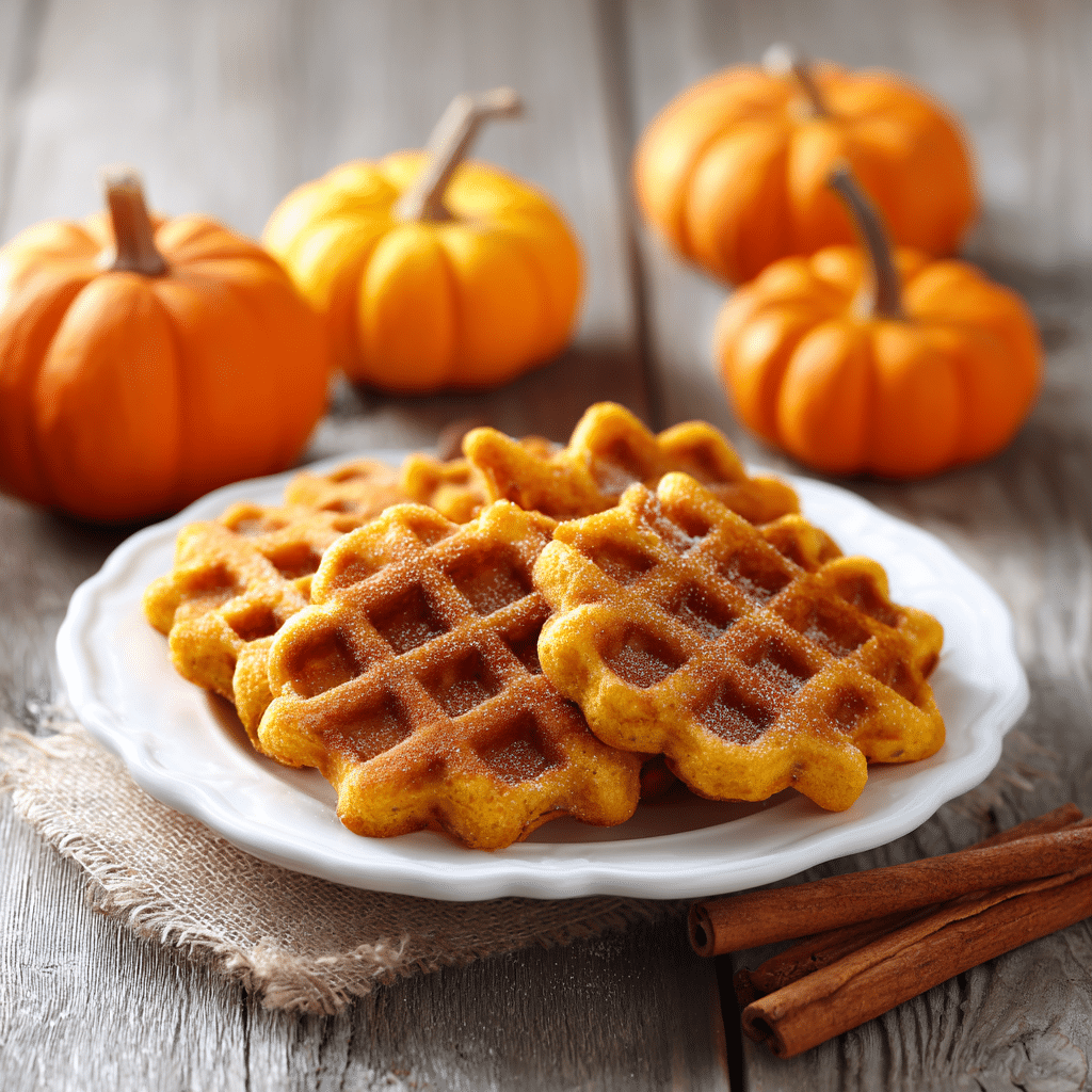 Gluten-free Jack O’ Lantern Waffles served for fall breakfast