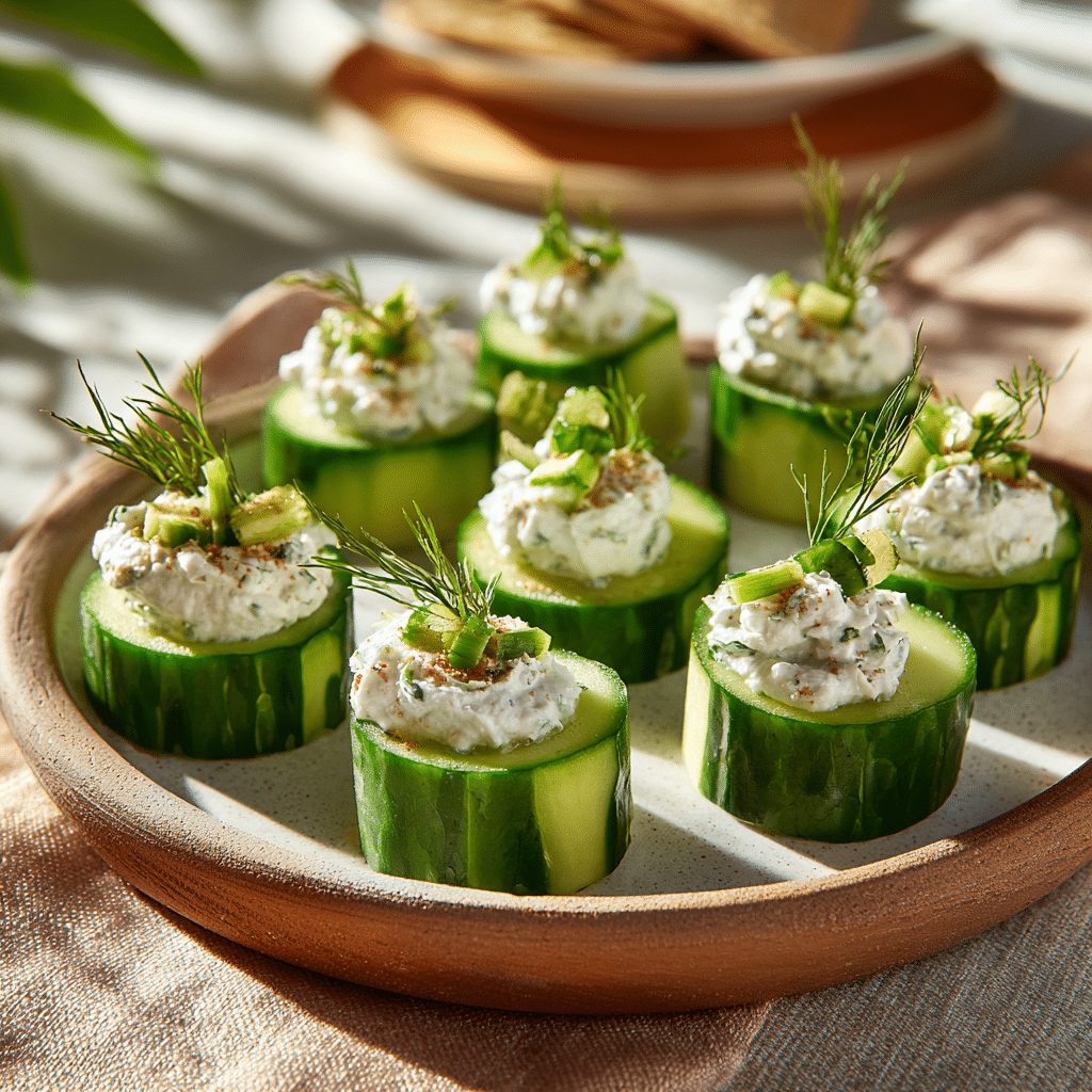 U3823717446 Cucumber Cups With Herbed Cream Cheese Arranged O 2f64a707 435f 44f1 8ef6 8b00a364c1a5 3