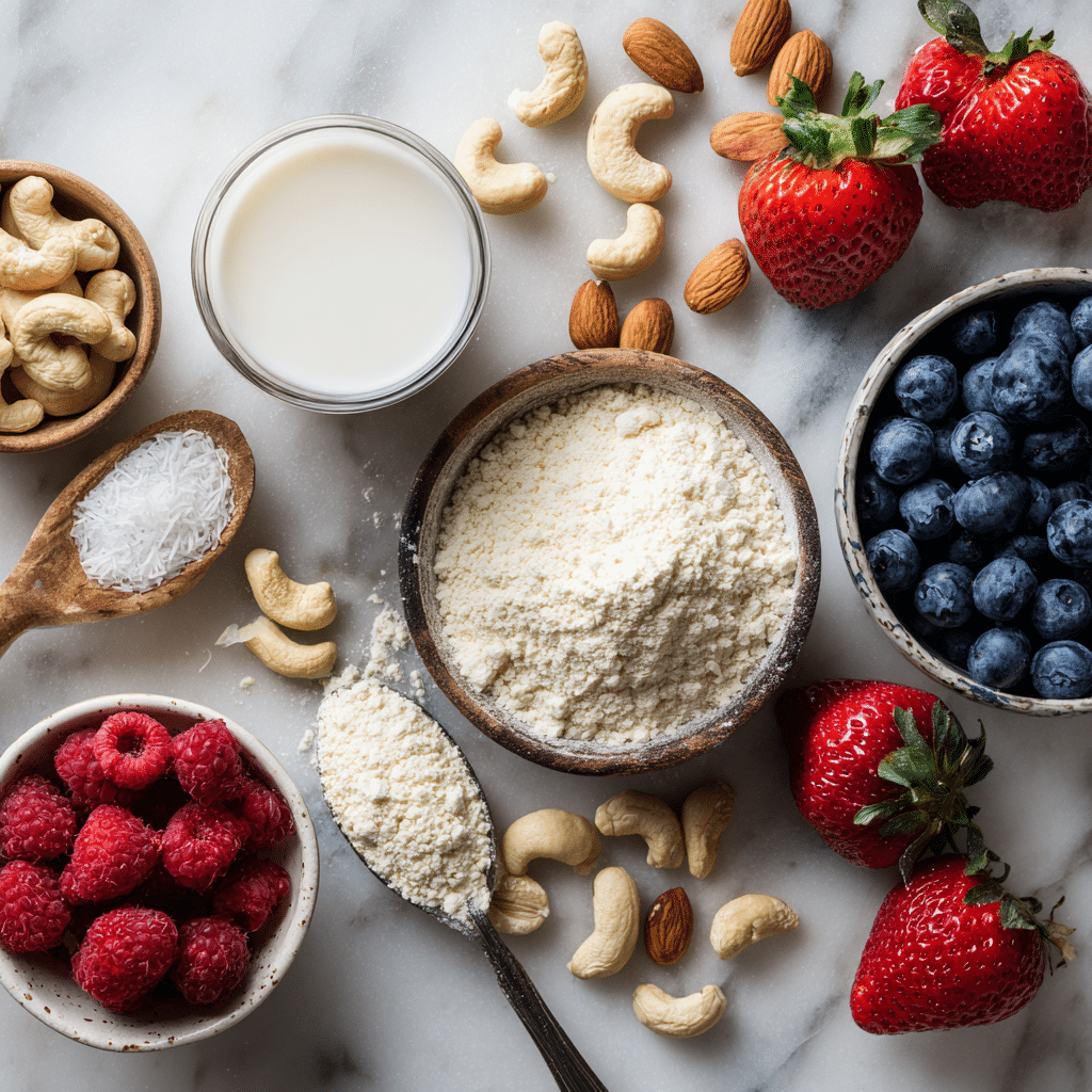 Ingredients for dairy free gluten free cheesecake