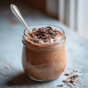 almond milk chocolate pudding gluten free in jar