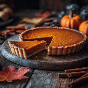 gluten free dairy free pumpkin pie on table