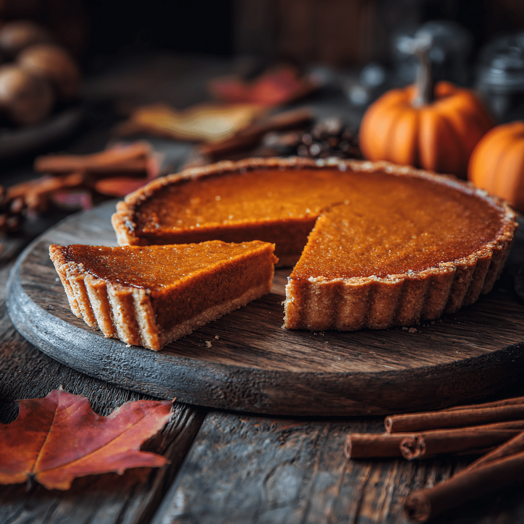 gluten free dairy free pumpkin pie on table