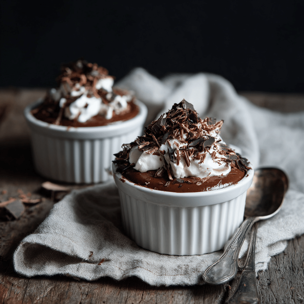 gluten free almond milk chocolate pudding served