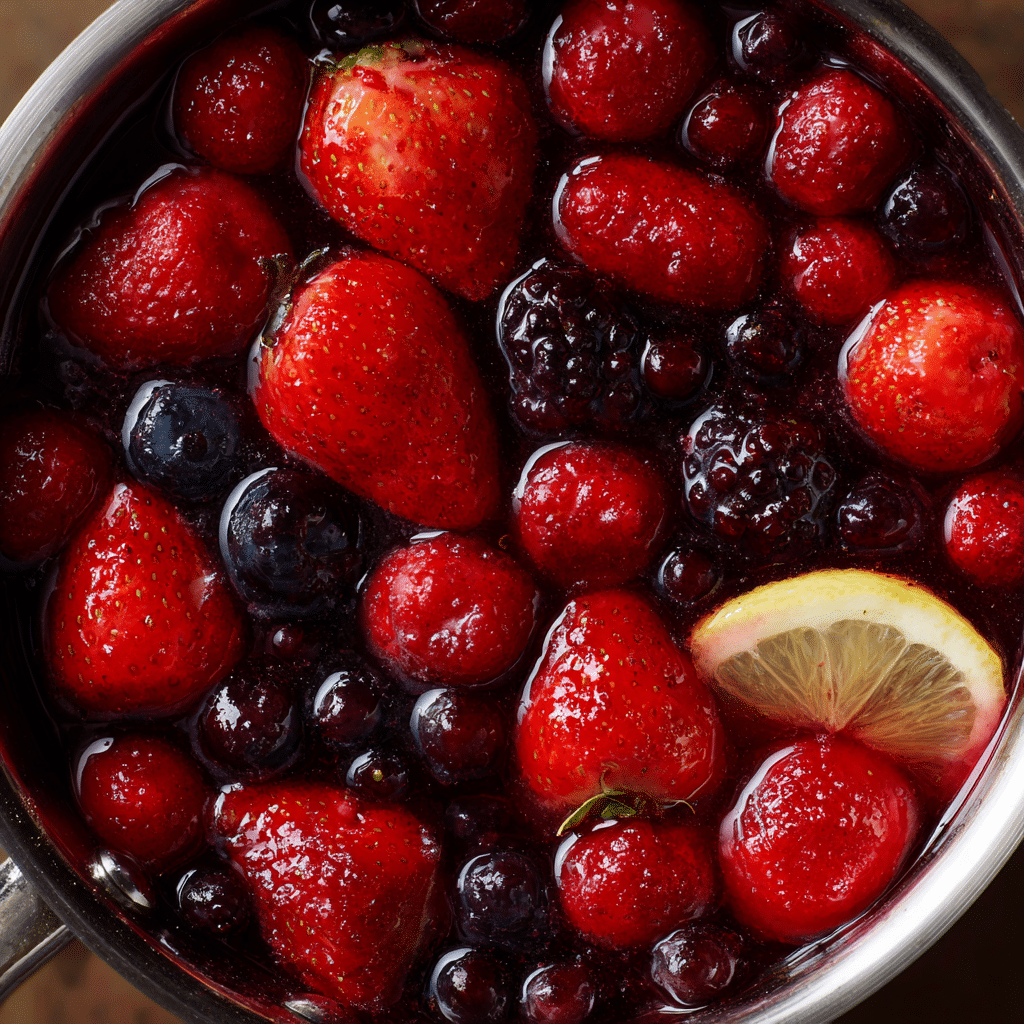 Preparing berry topping for dairy free gluten free cheesecake