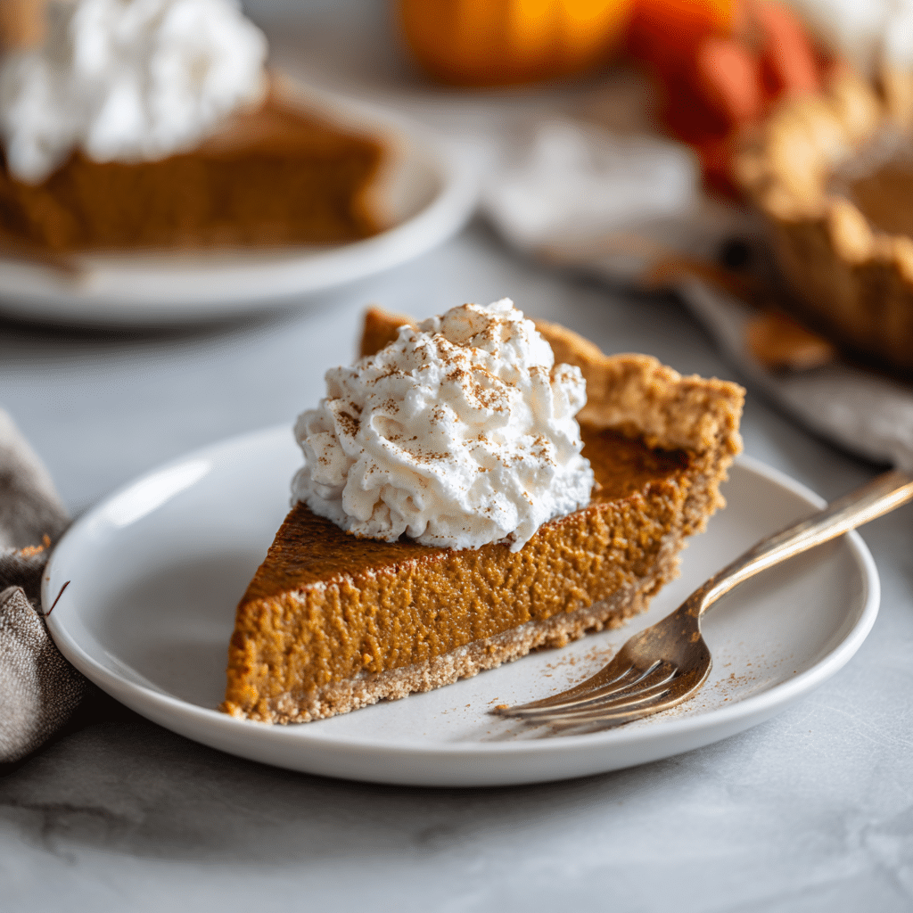 slice of gluten free dairy free pumpkin pie