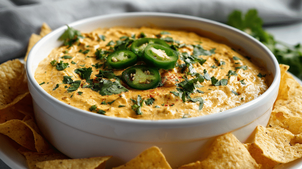 Creamy Nacho Dip Served with Chips