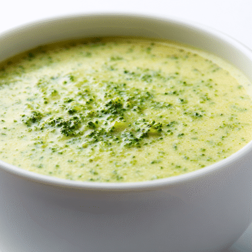 Broccoli Cheese Soup Gluten Free in White Bowl