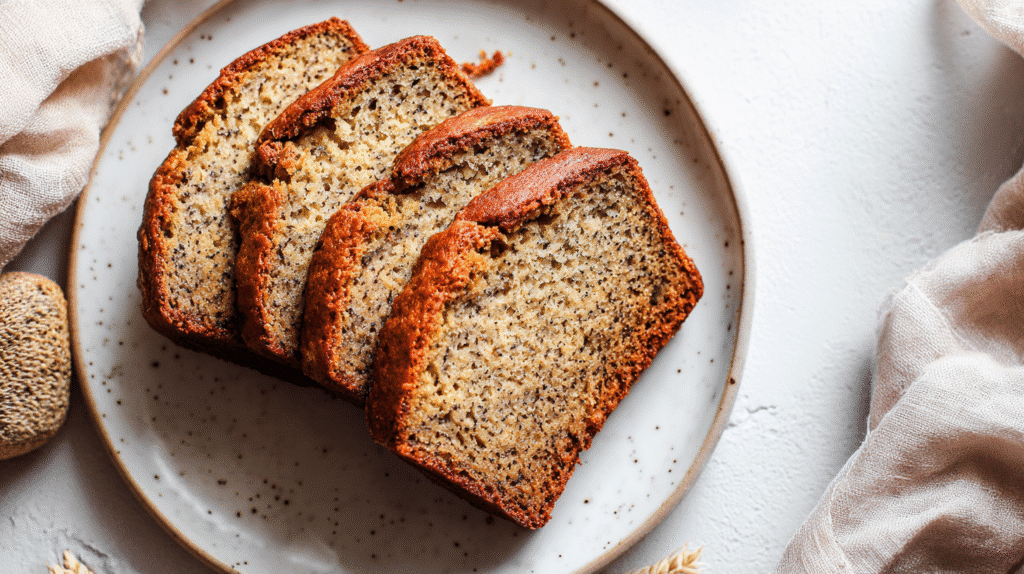 pouring banana bread batter into loaf pan