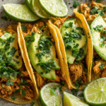 Gluten-Free Mini Chicken Tacos on rustic plate