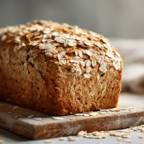 Gluten free oatmeal bread loaf with oat flour