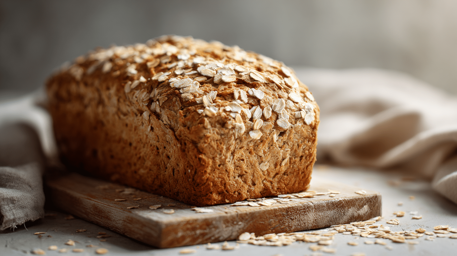 Gluten free oatmeal bread loaf with oat flour