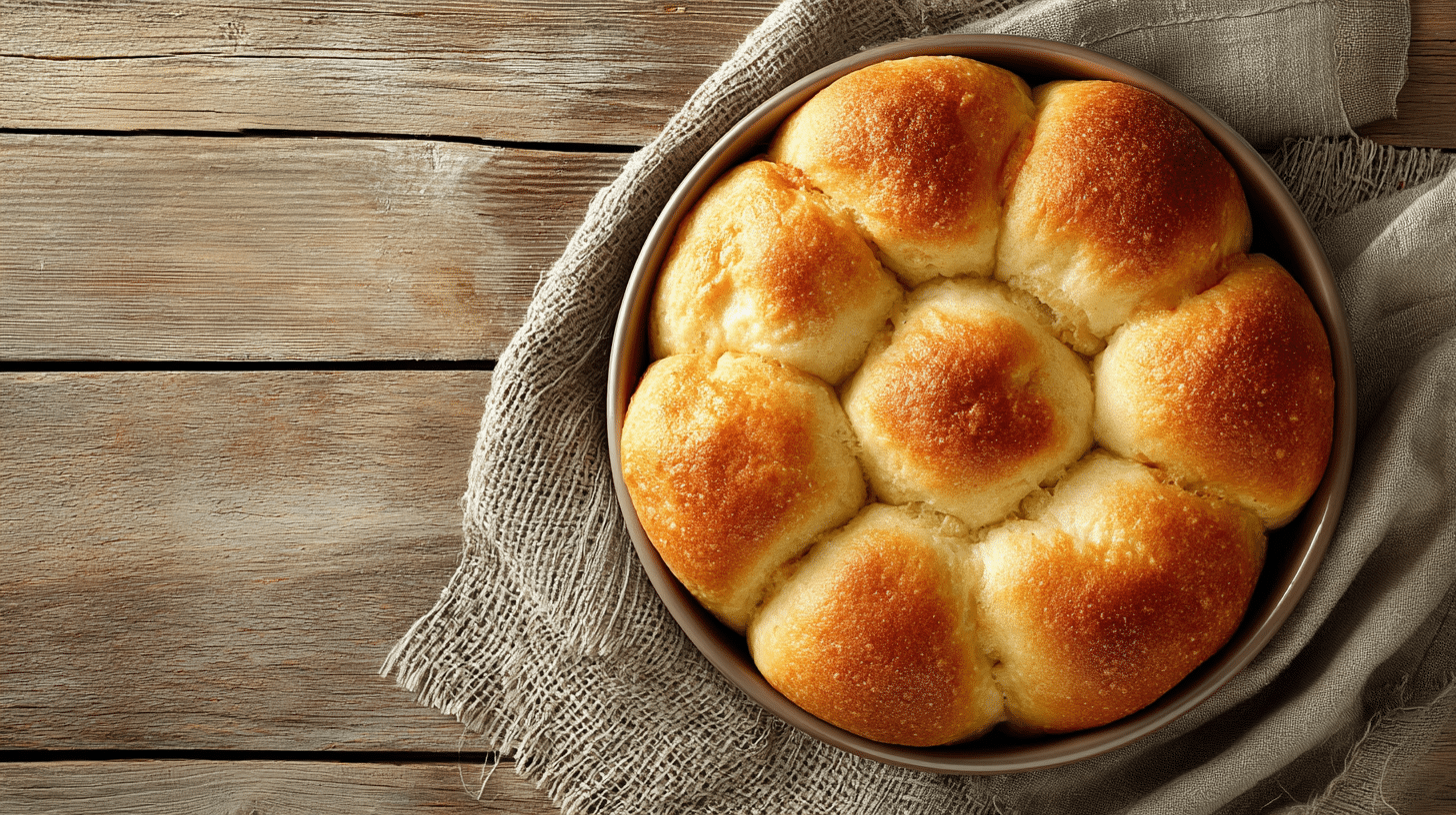 Gluten free dinner rolls fresh out of the oven in a baking dish