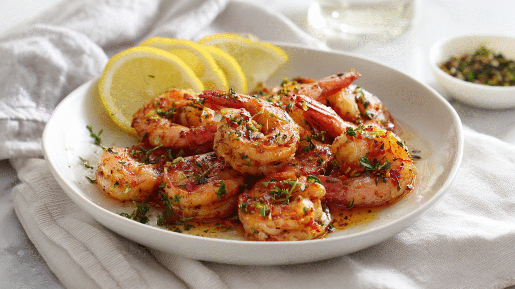 Quick Gluten-Free Shrimp Skillet with garlic and olive oil