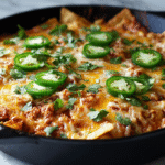 Spicy Gluten Free Enchilada Skillet in cast iron skillet