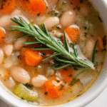 White Bean Soup Gluten Free in ceramic bowl