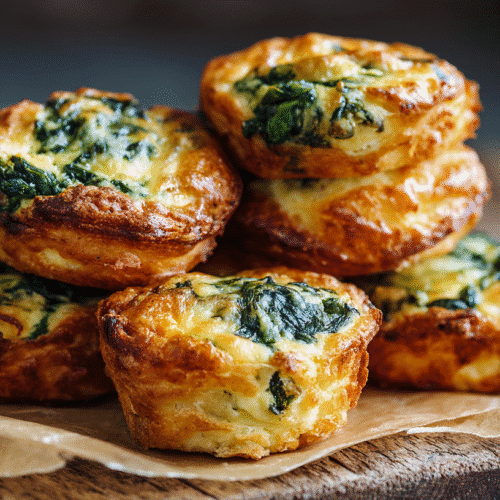 Gluten-Free Spinach and Cheese Puffs on Baking Tray