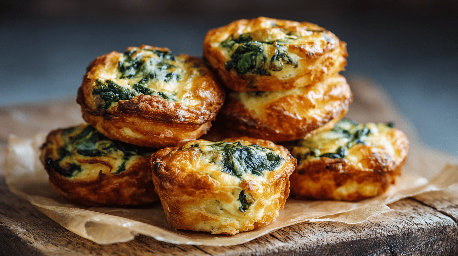 Gluten-Free Spinach and Cheese Puffs on Baking Tray