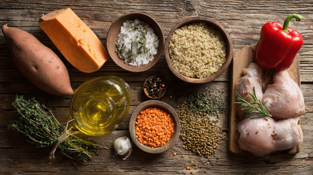 Gluten free meal prep ingredients