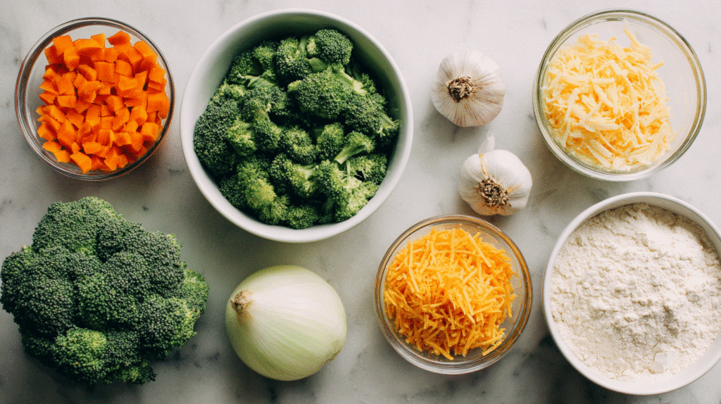 ingredients for gluten free broccoli cheddar soup