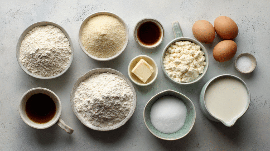 Ingredients for Classic Gluten-Free Vanilla Cake