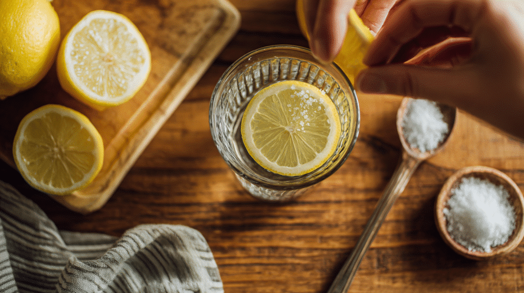 Lemon juice added to hydration tonic