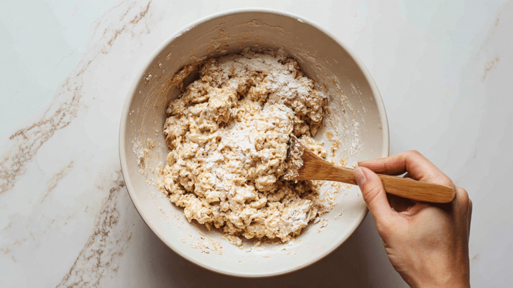Mixing oat mixture for gluten free snack bars