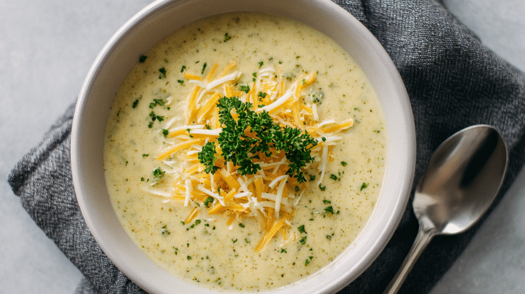 Served Broccoli Cheese Soup Gluten Free