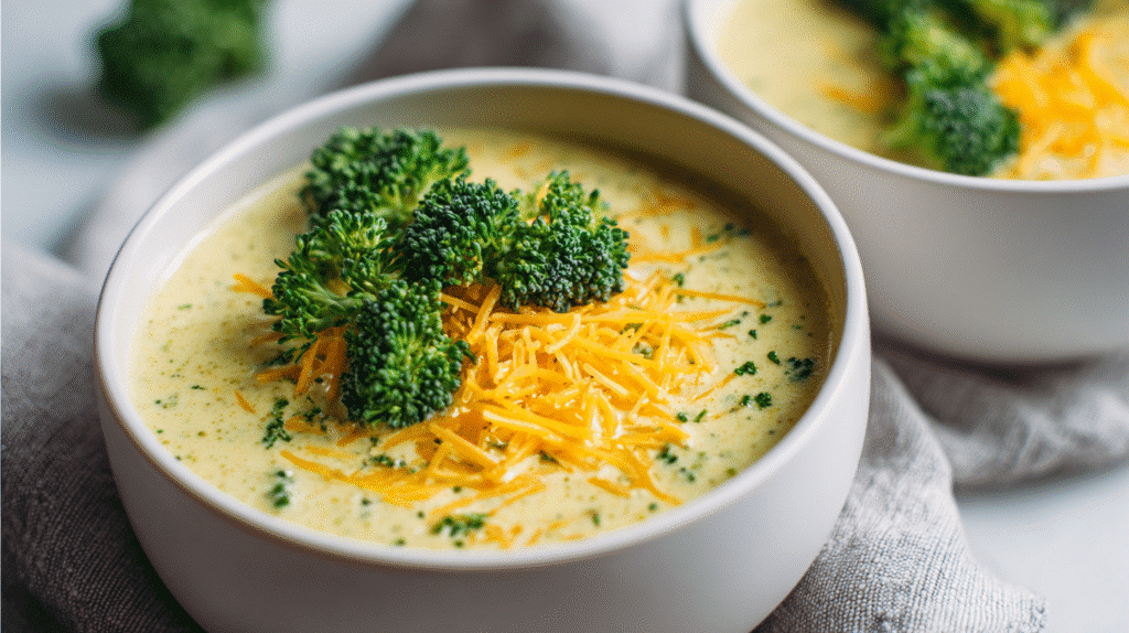 bowl of gluten free broccoli cheddar soup