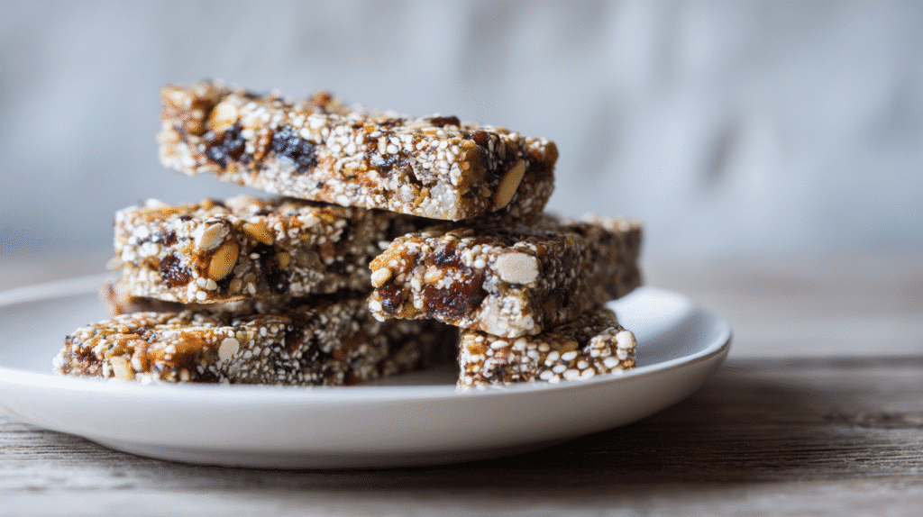 Kid Friendly Gluten Free Snack Bars stacked on plate