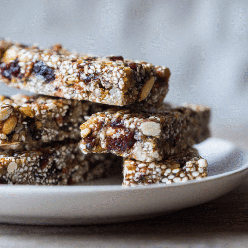 Kid Friendly Gluten Free Snack Bars stacked on plate