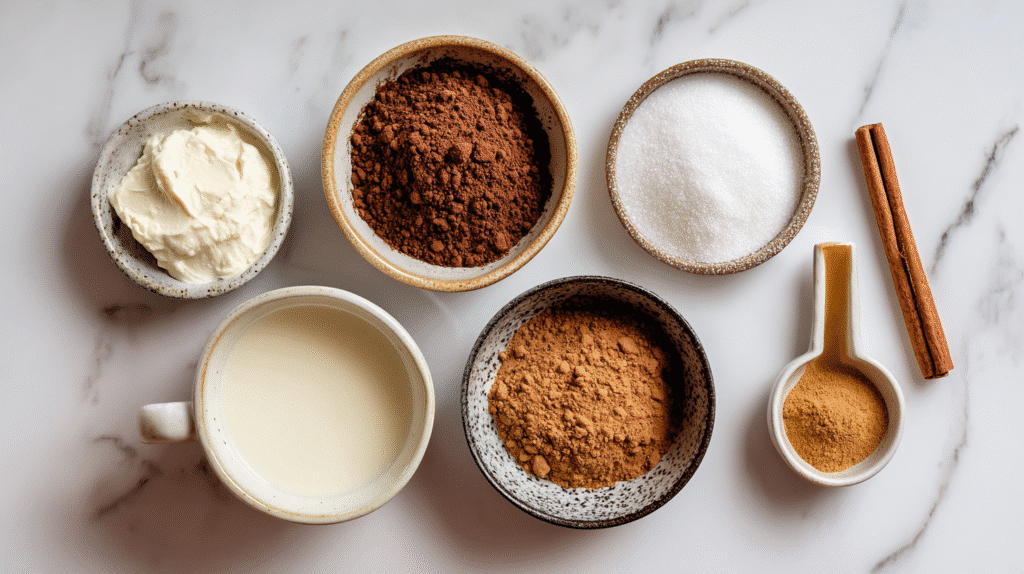 Ingredients for Low Calorie Gluten Free Chocolate Mug Cake