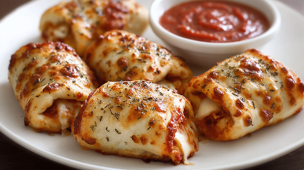 Homemade Gluten-Free Pizza Rolls with Marinara Dip