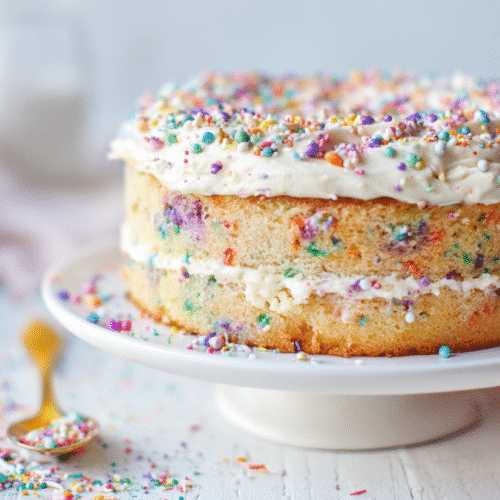 Gluten-Free Funfetti Birthday Cake with Rainbow Sprinkles