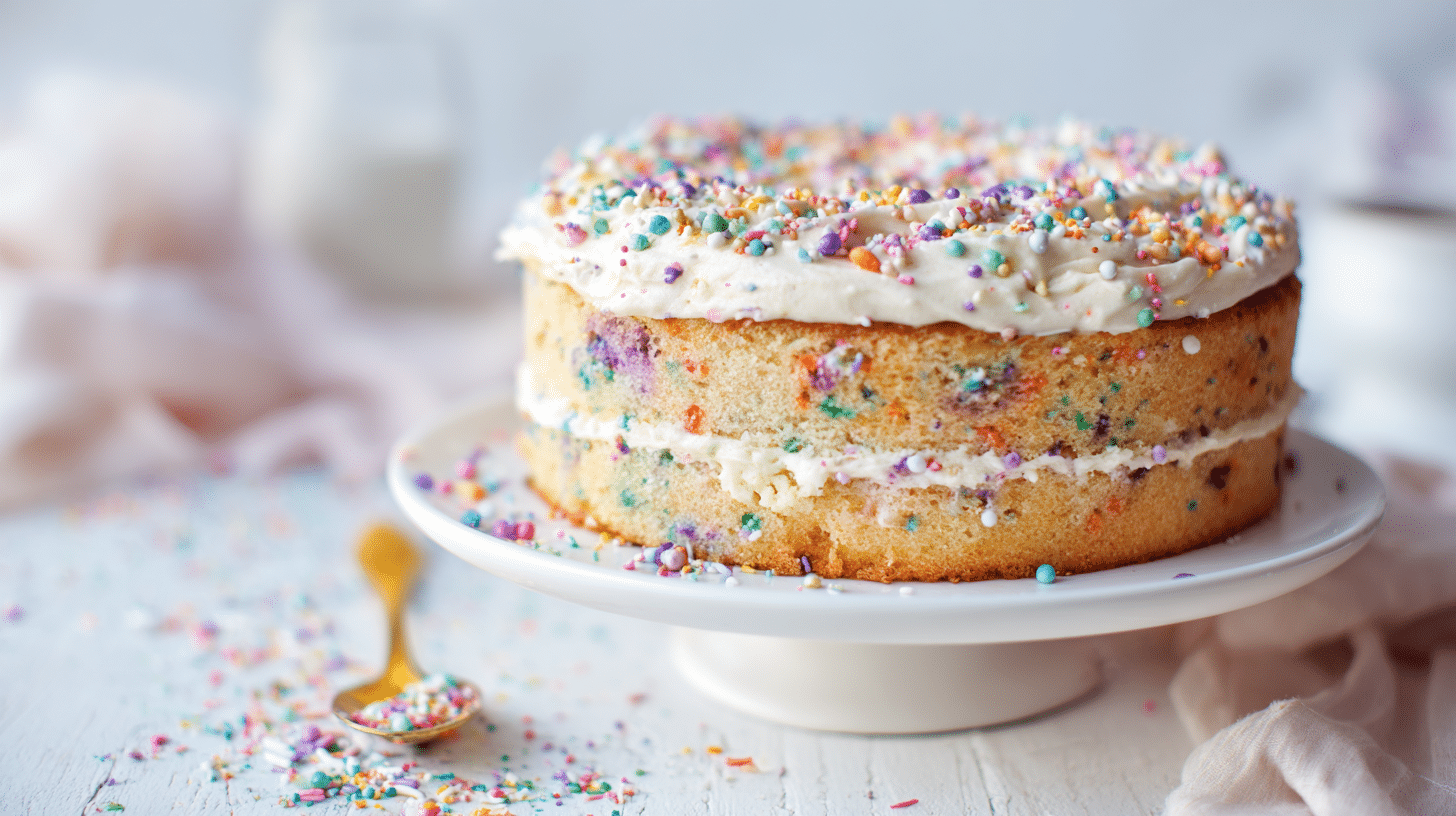 Gluten-Free Funfetti Birthday Cake with Rainbow Sprinkles