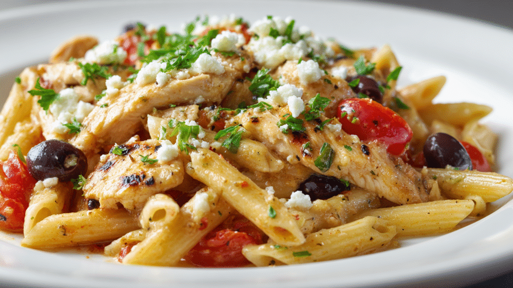 U3823717446 A Clean Serving Of Mediterranean Chicken Pasta On 8676bb20 Bbdd 4455 89ed 7ba1aad3a052 1