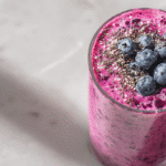 High Protein Berry Smoothie for Weight Loss in a clear glass