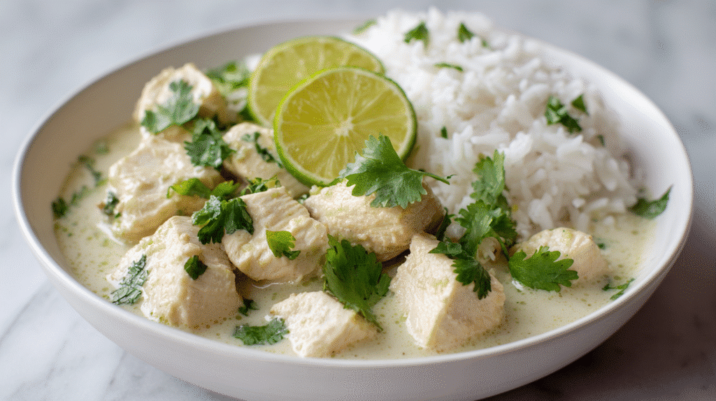 Dairy Free Coconut Lime Chicken in Creamy Coconut Sauce