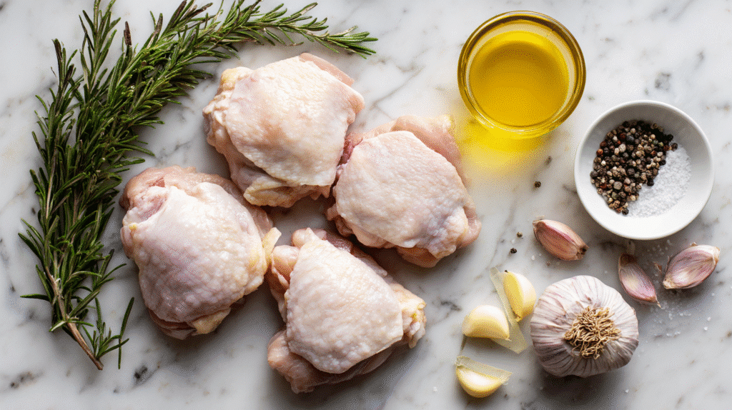 Ingredients for Crispy Baked Gluten Free Chicken Thighs