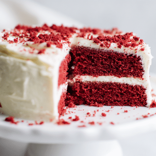 Gluten-Free Red Velvet Cake with cream cheese frosting